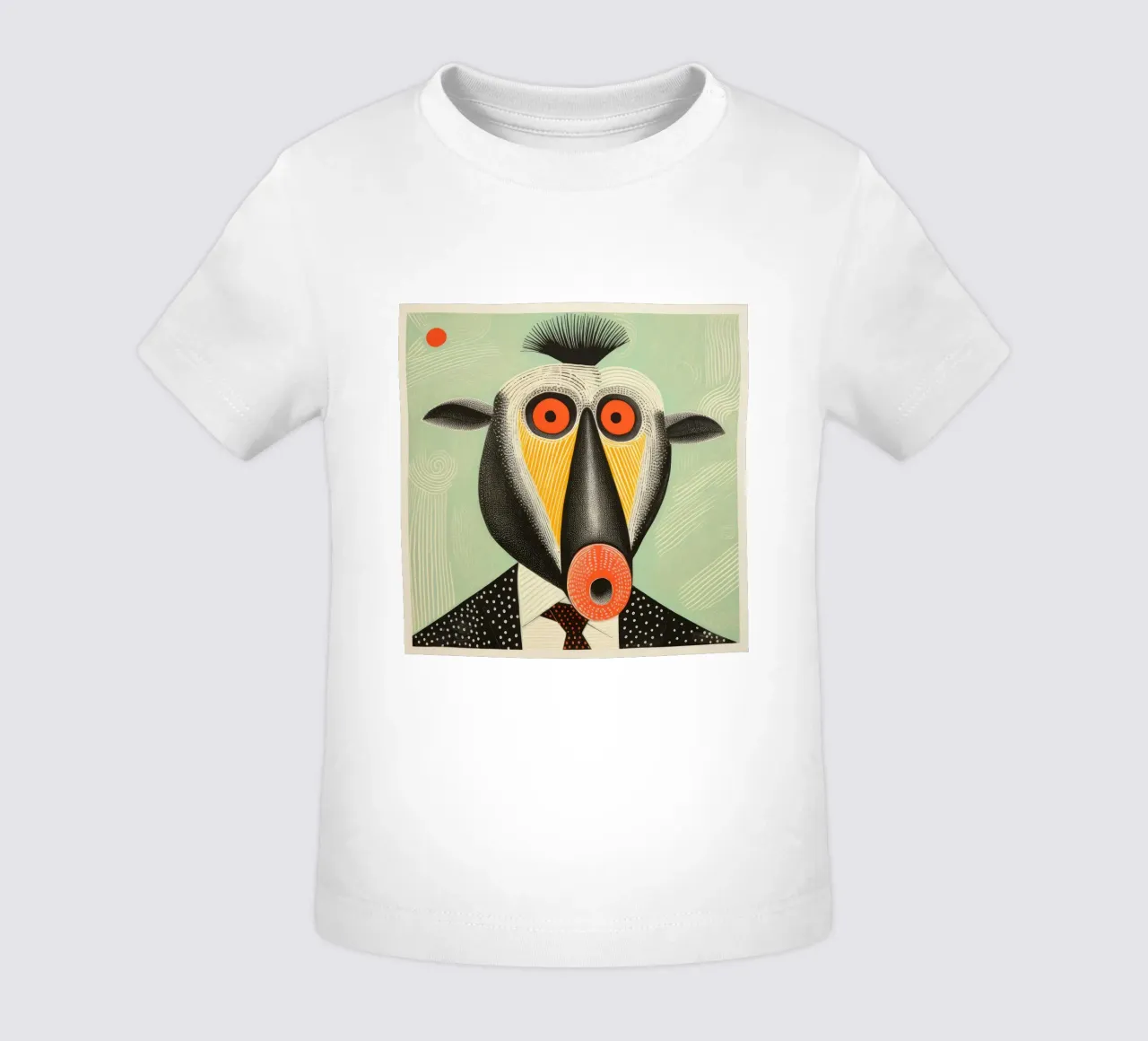 Mandrillo verde 3 maglietta neonato da Minimal Animal Art
