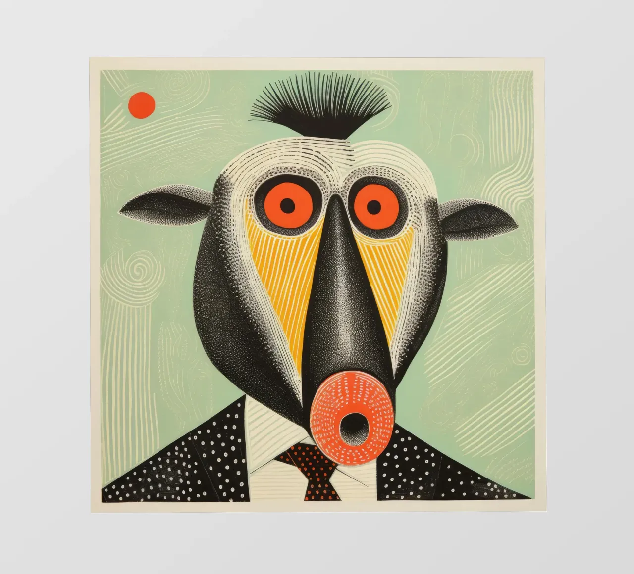 Green Mandrill 3 photo wallpaper by Minimal Animal Art