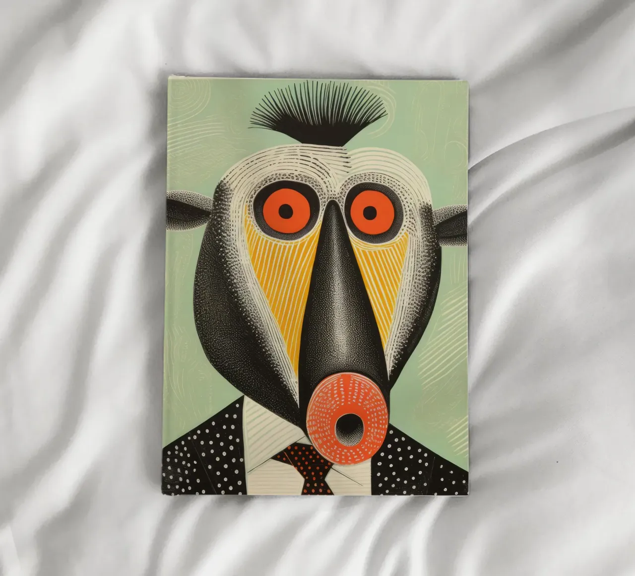 Mandrill vert 3 carnet de notes de Minimal Animal Art
