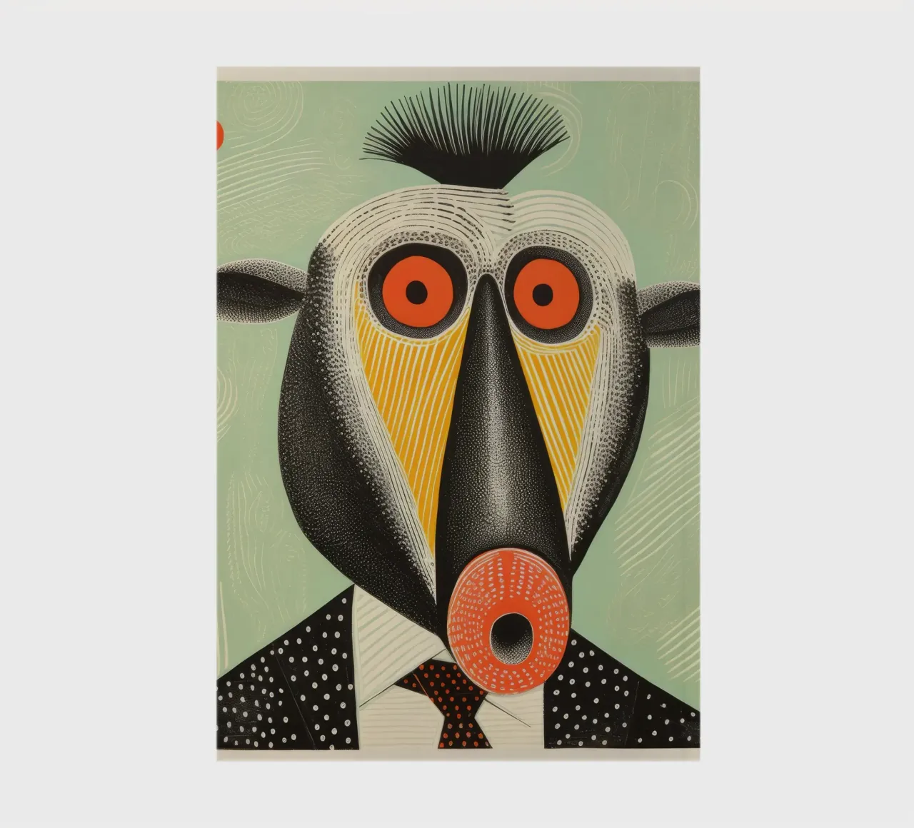 Mandrill vert 3 carnet de notes de Minimal Animal Art