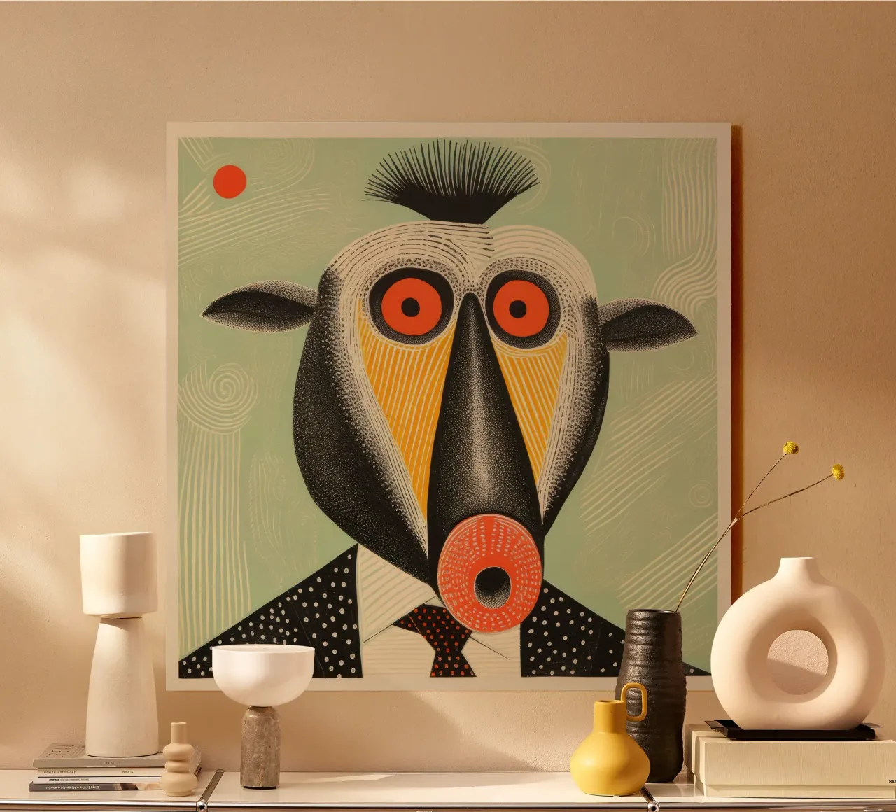 Mandrillo verde plexiglass da Minimal Animal Art