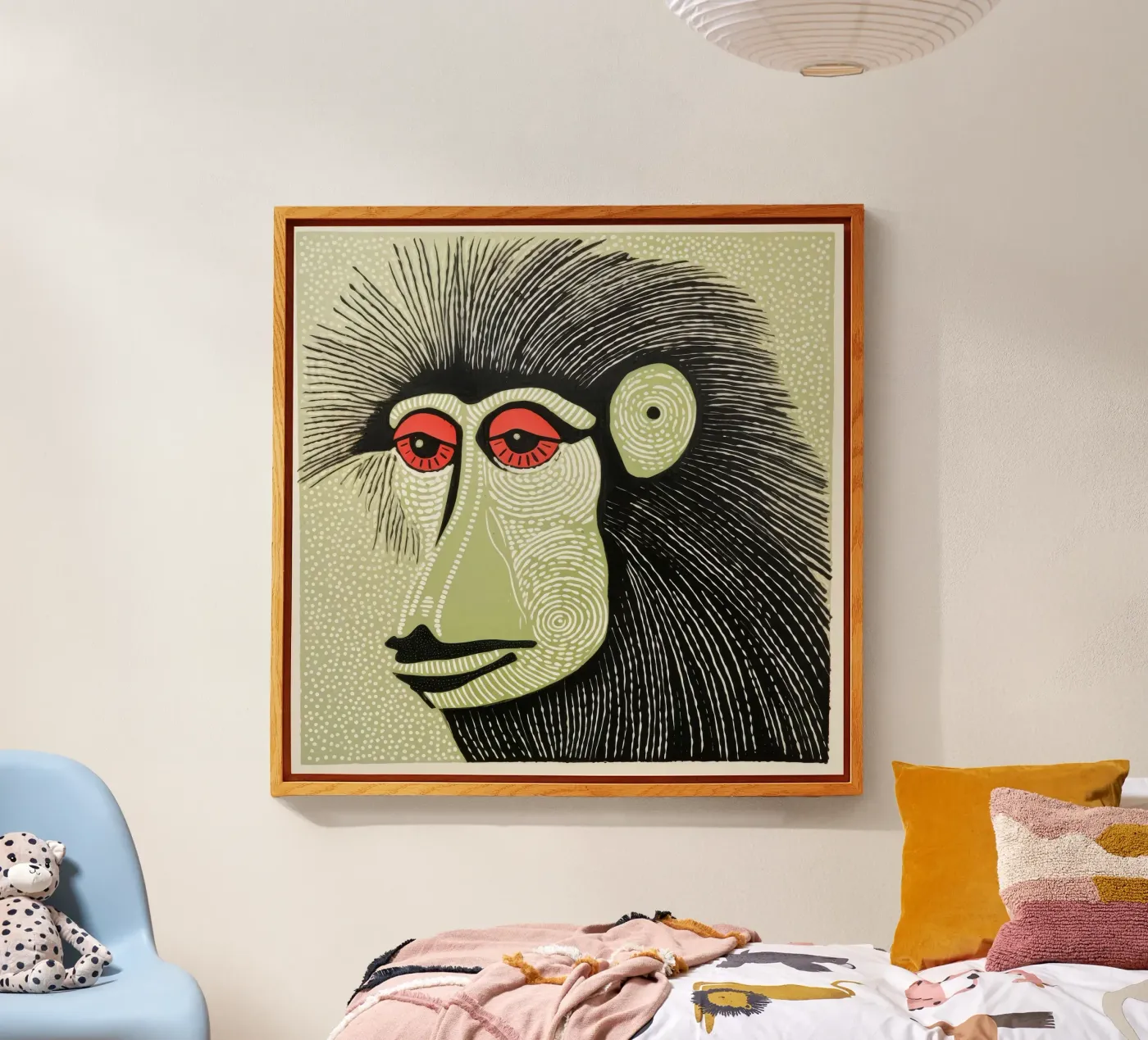 Green Mandrill plexiglas de Minimal Animal Art