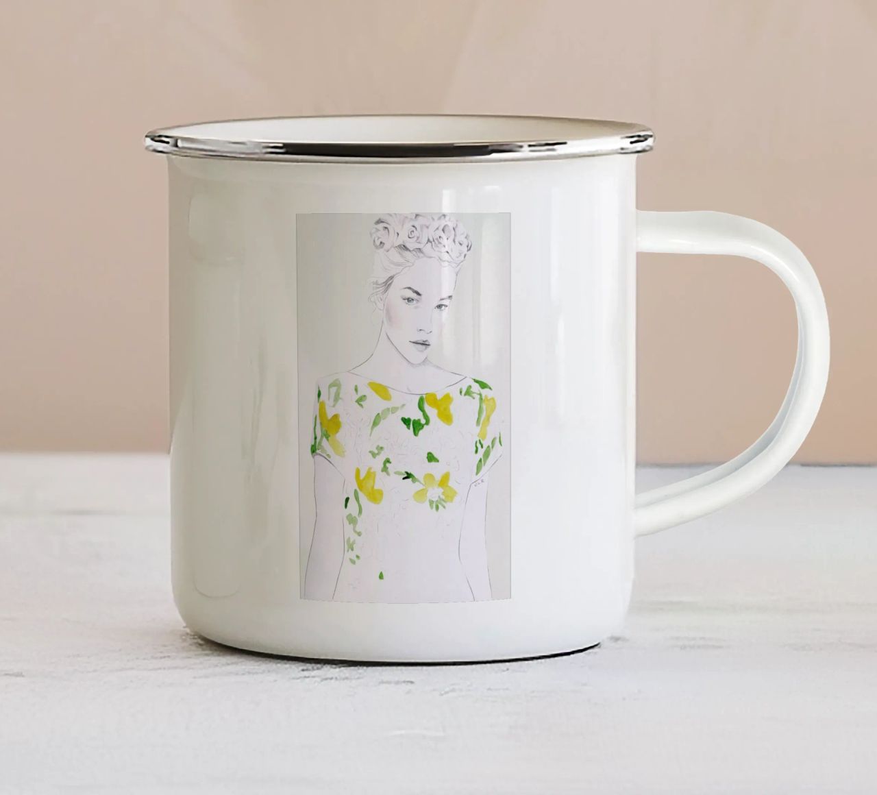 Pattern Study 1 tazza in smalto da Jenny Liz Rome