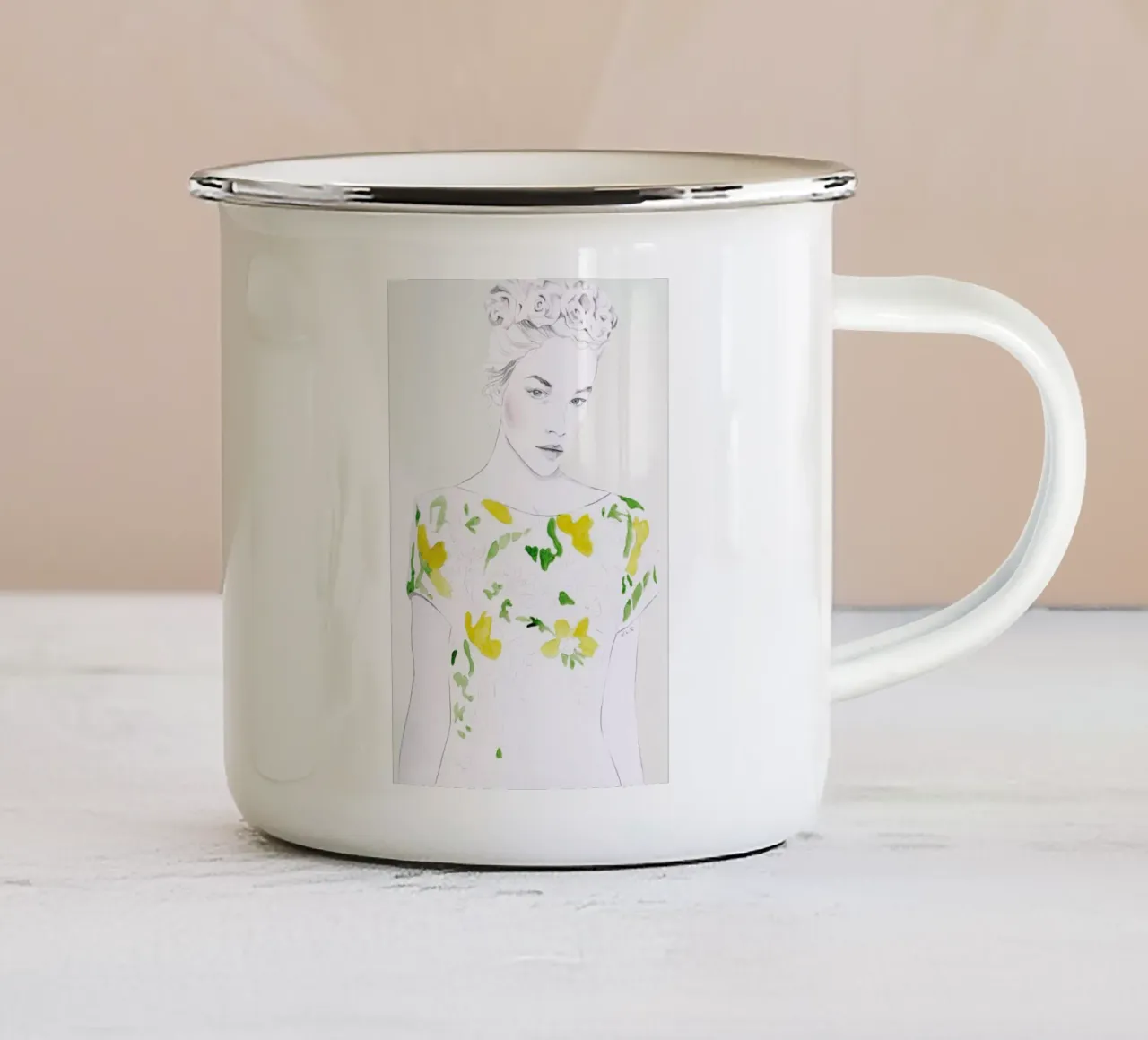 Pattern Study 1 enamel mug by Jenny Liz Rome