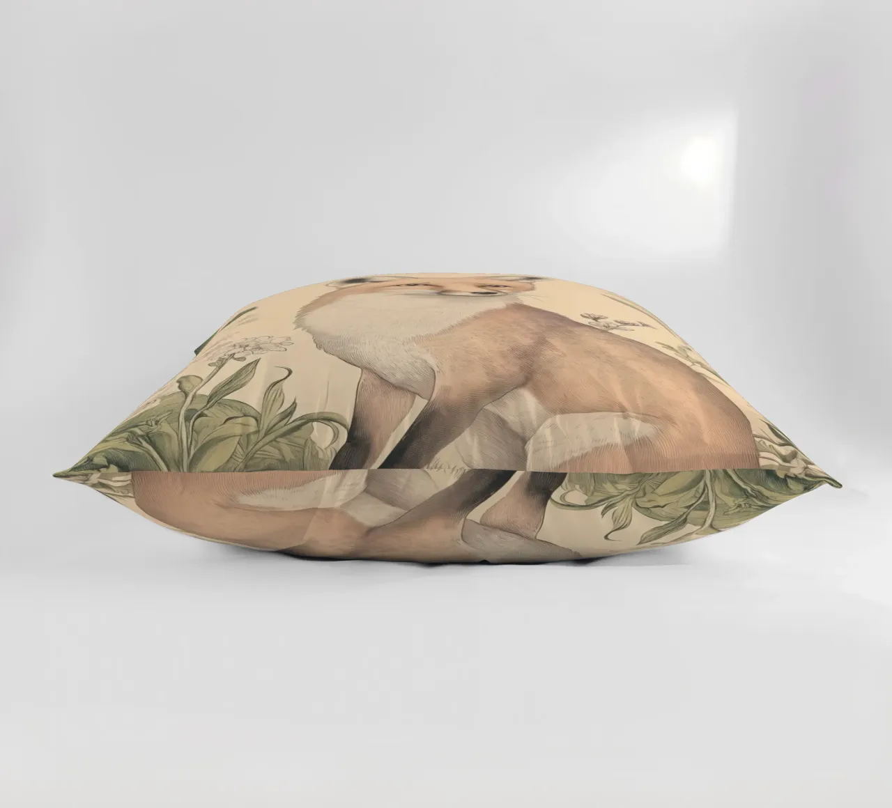 Illustrazione della volpe in Wild Botanical cuscino da Melloi Art Print