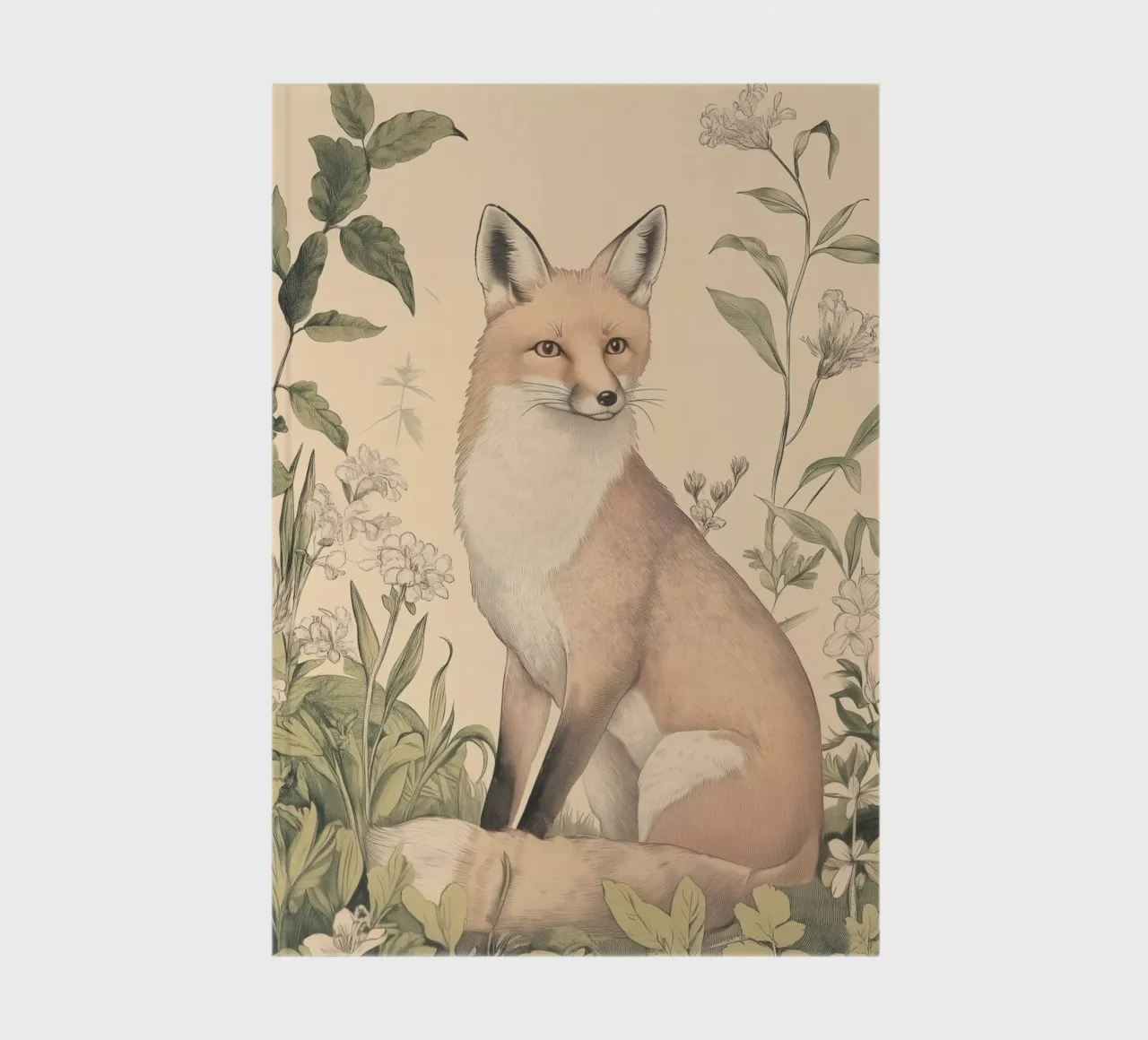 Fuchs Illustration in Wild Botanical Notizbuch von Melloi Art Print