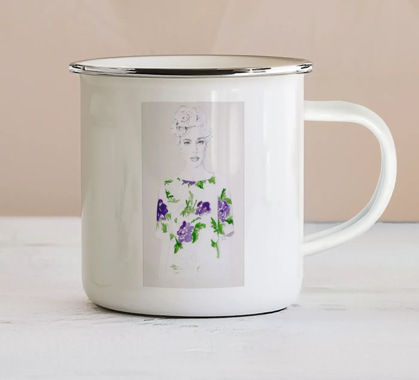 Pattern Study 2 emaille mok van Jenny Liz Rome