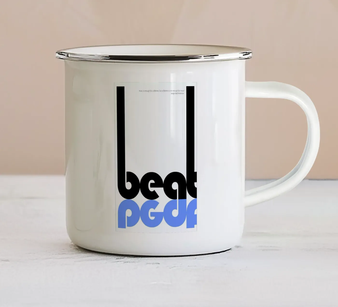 Beat enamel mug by Naxart