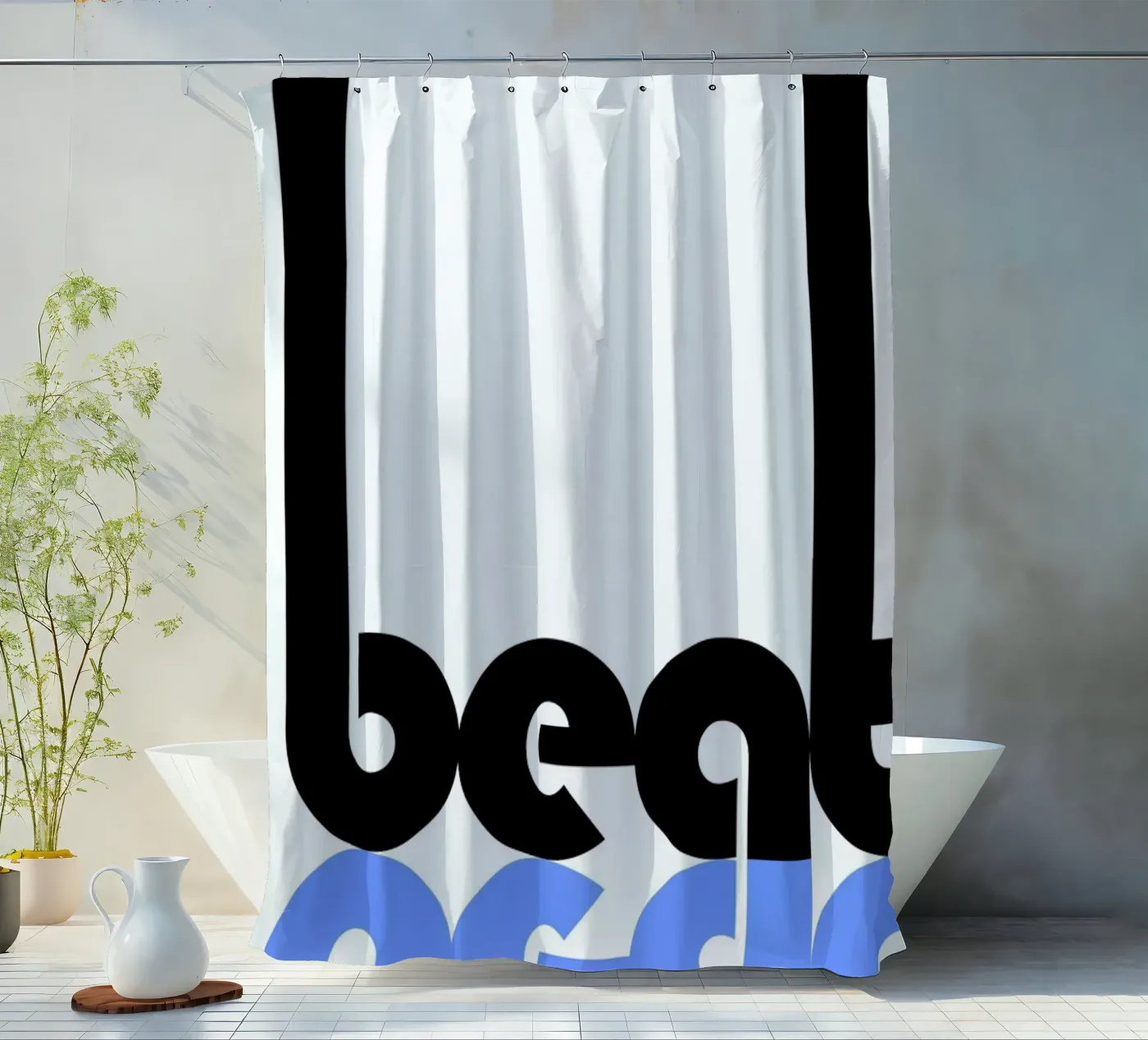 Beat shower curtain by Naxart