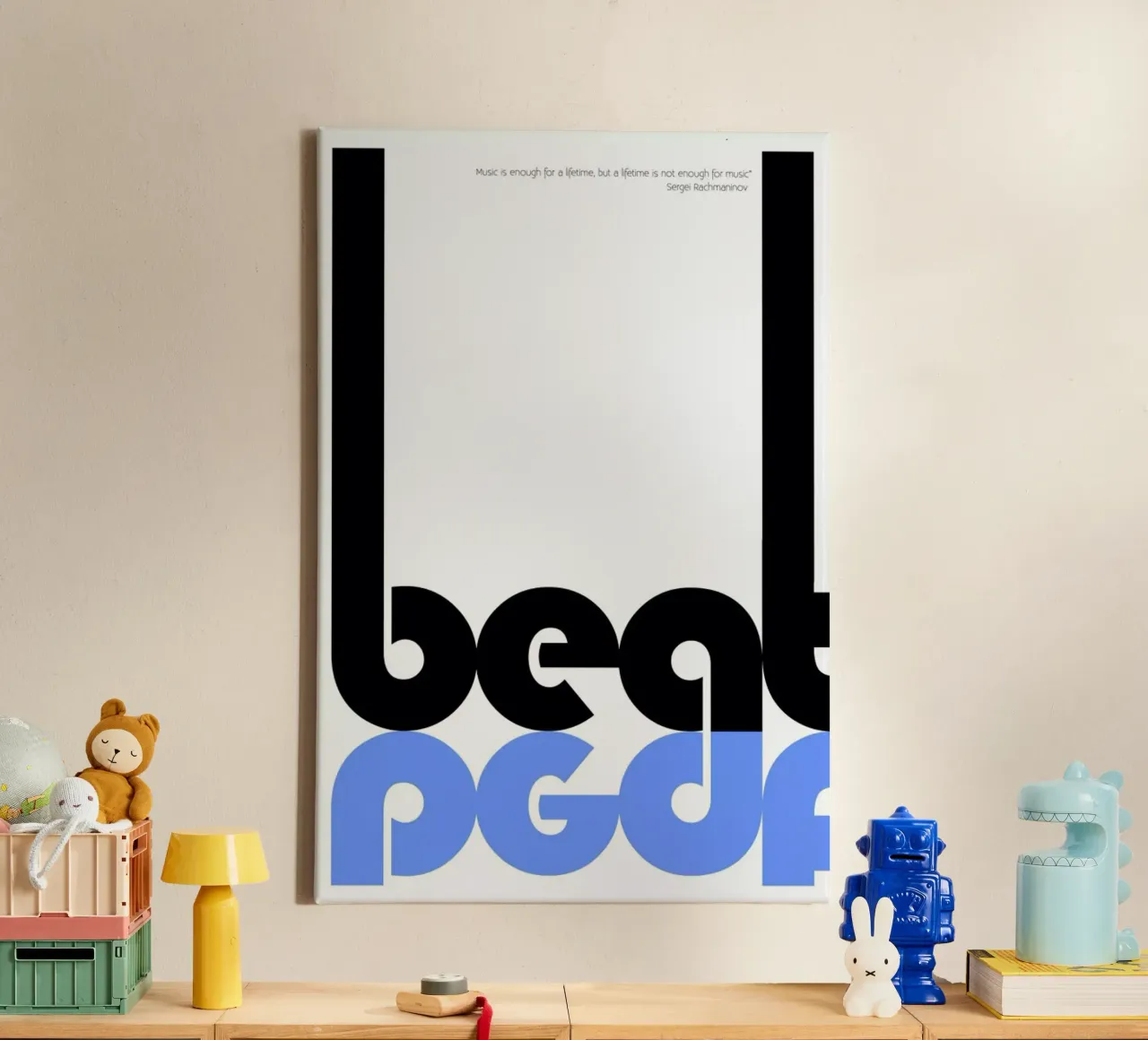 Beat Leinwand mit Schattenfugenrahmen von Naxart