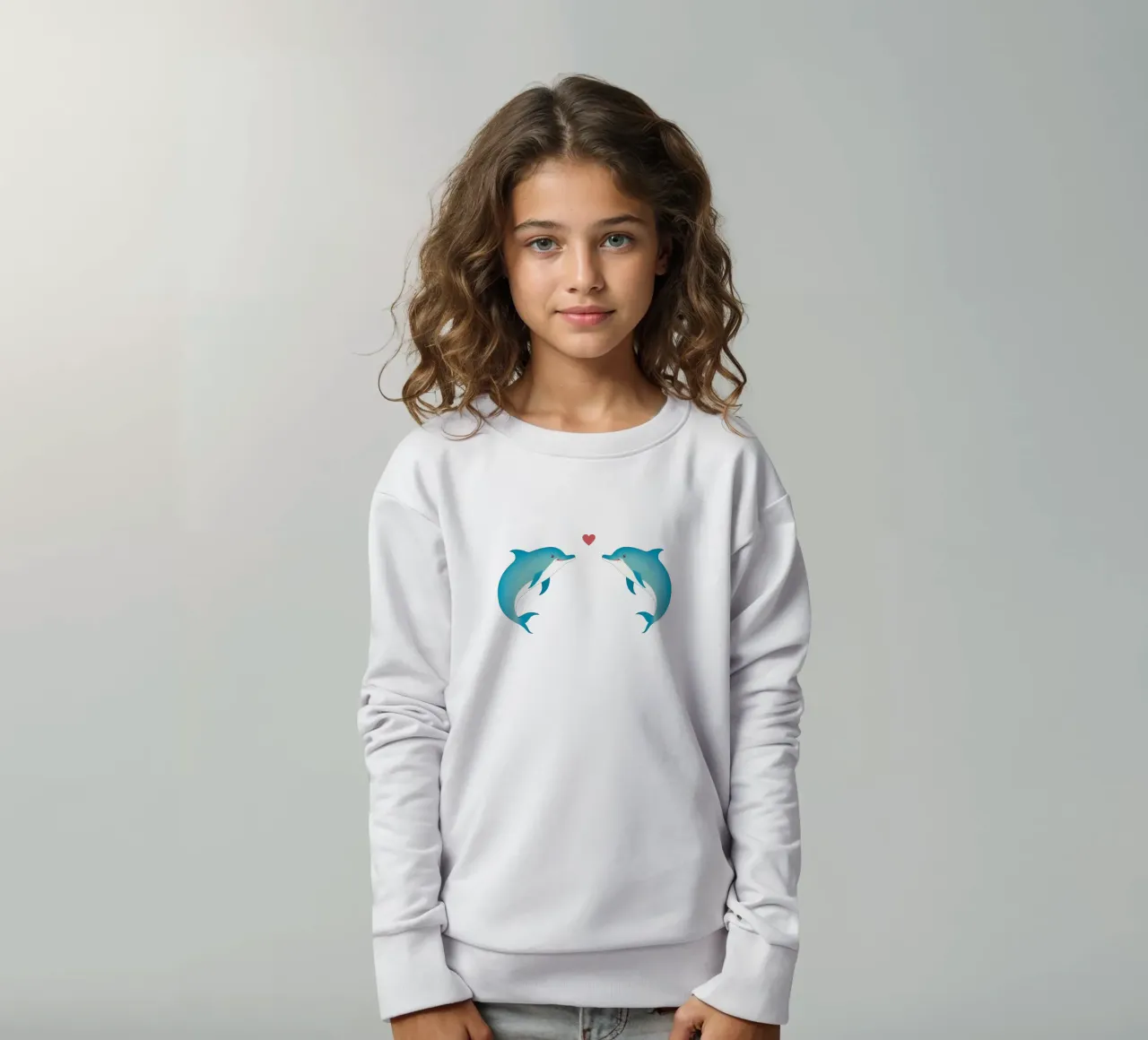 Dolphin lovers - cute & adorable love animals kids sweatshirt by Punderful Day