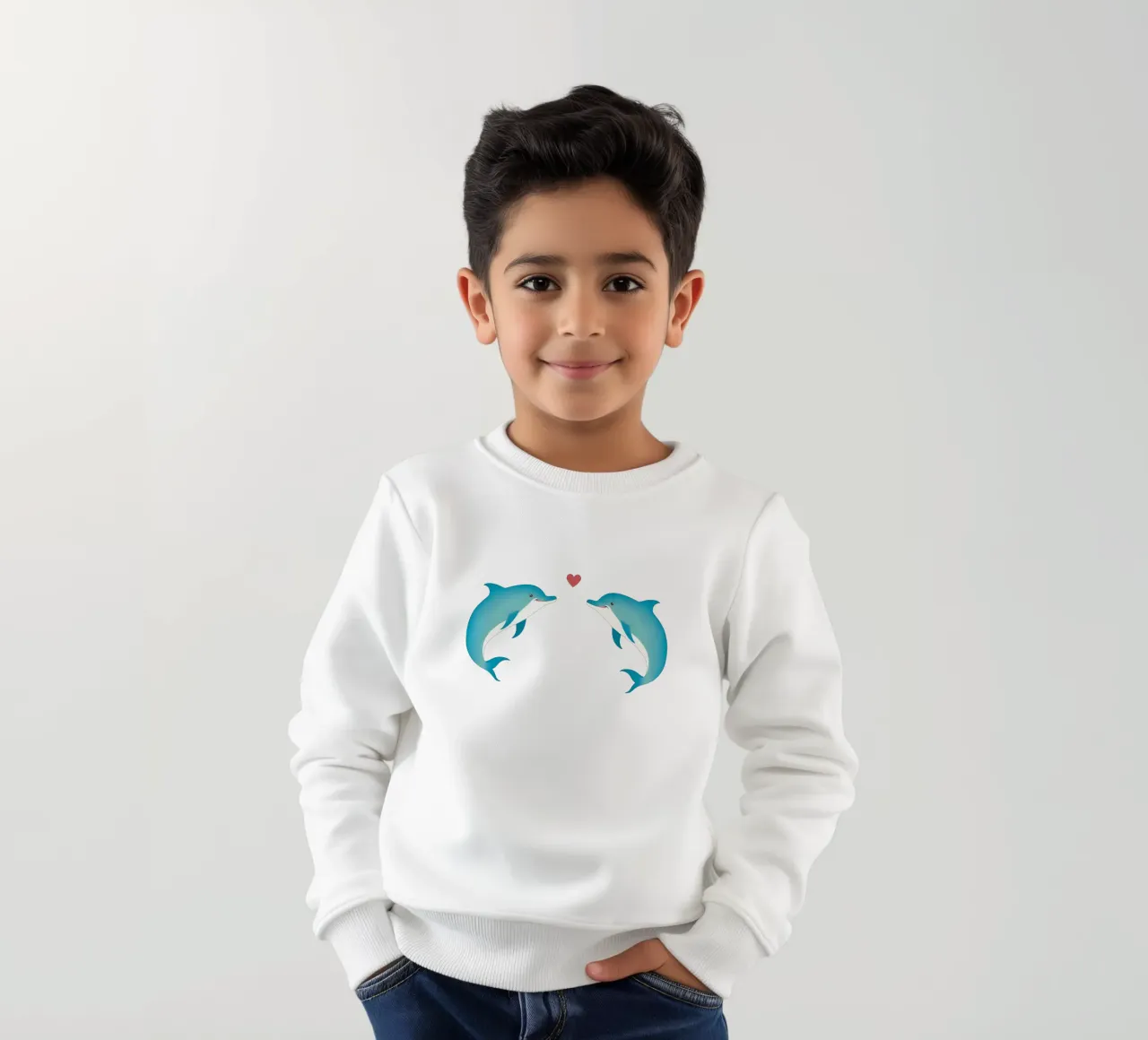 Dolphin lovers - cute & adorable love animals kids sweatshirt by Punderful Day