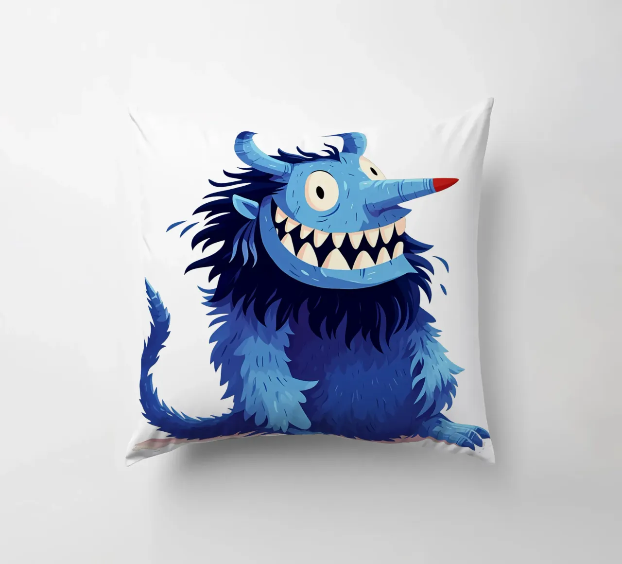 Cartone animato del mostro blu di tendenza ora cuscino da Urban Life