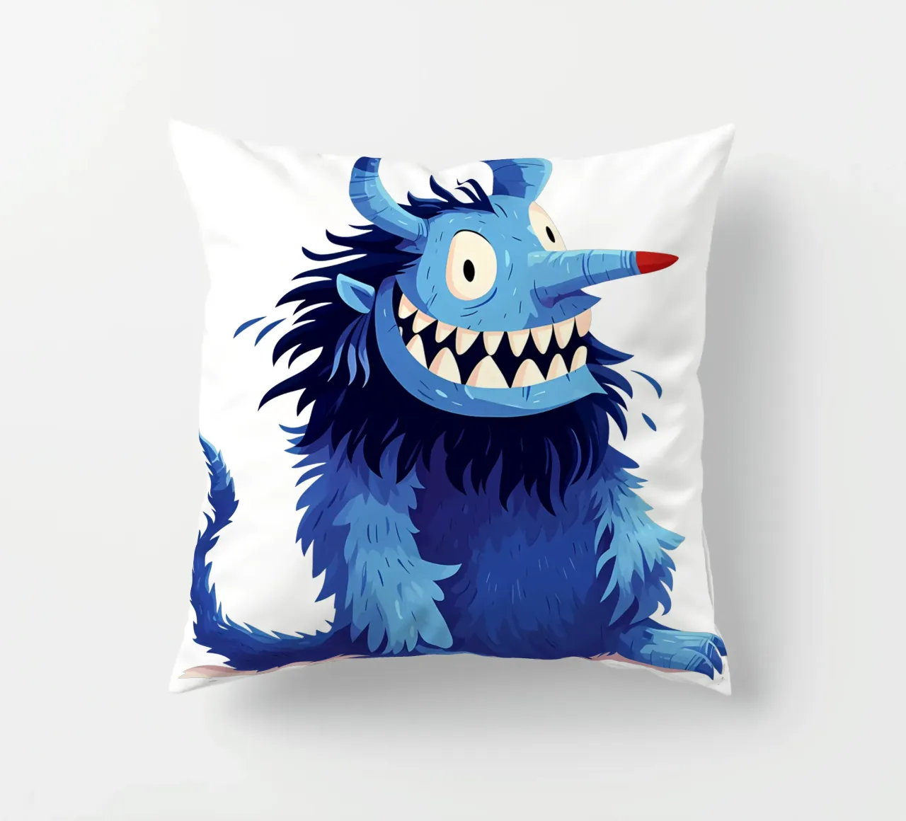 Cartone animato del mostro blu di tendenza ora cuscino da Urban Life