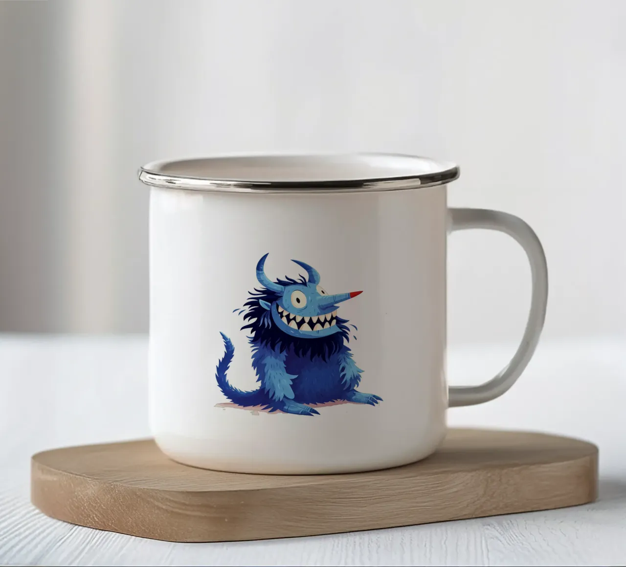Cartone animato del mostro blu di tendenza ora tazza in smalto da Urban Life