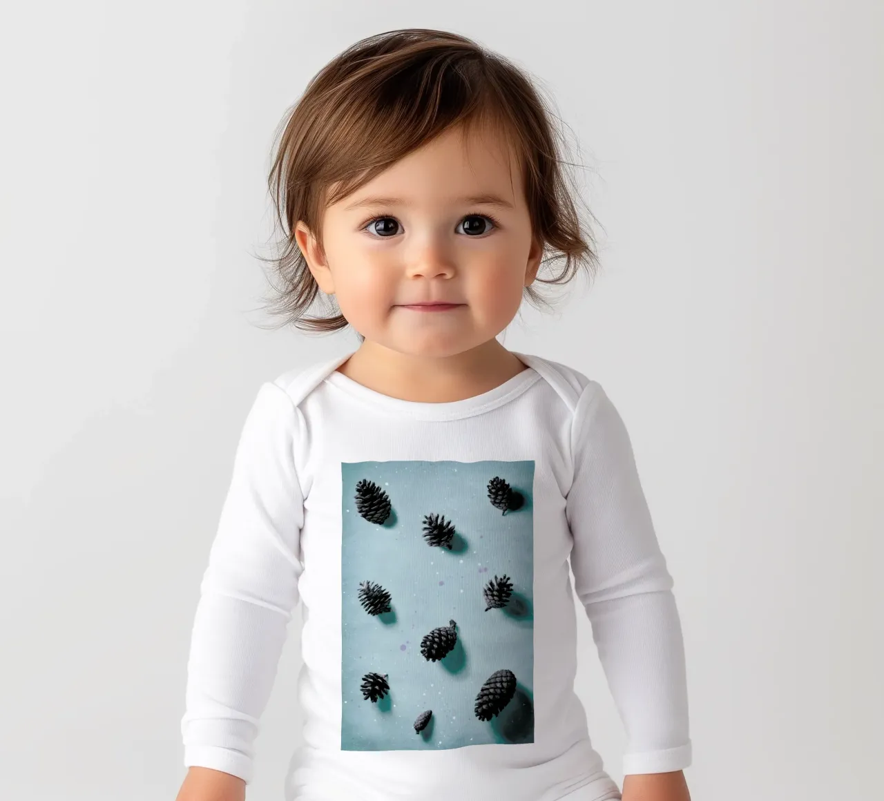 Smell Of Pine Forest long-sleeve baby romper by STUDIO LEEMO