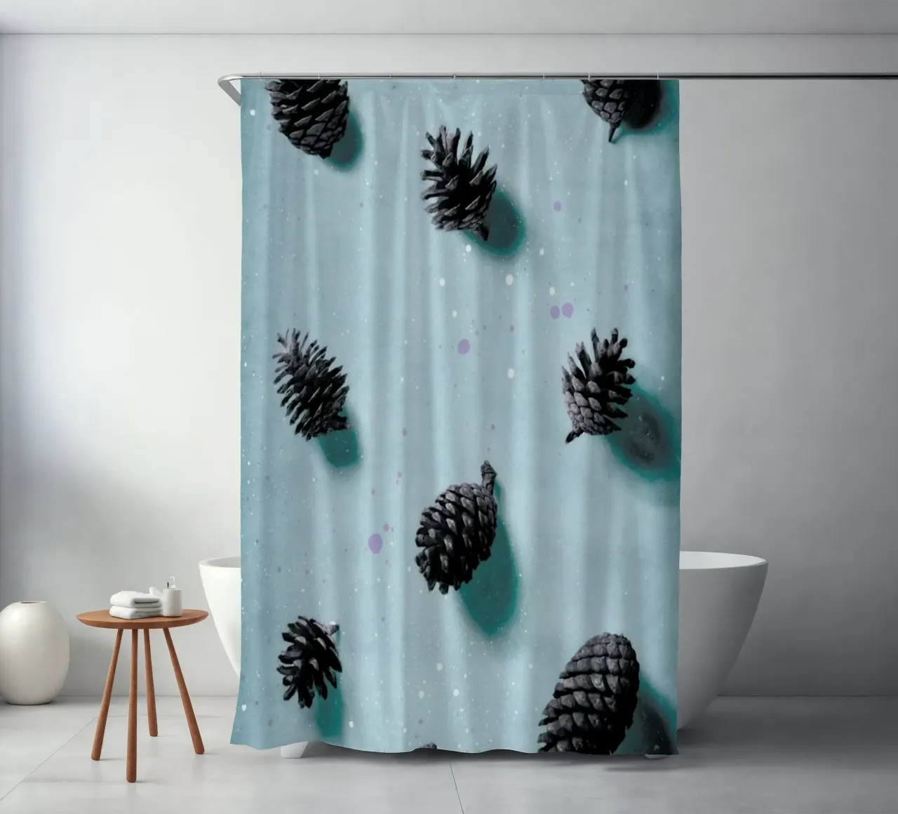 Smell Of Pine Forest shower curtain by STUDIO LEEMO
