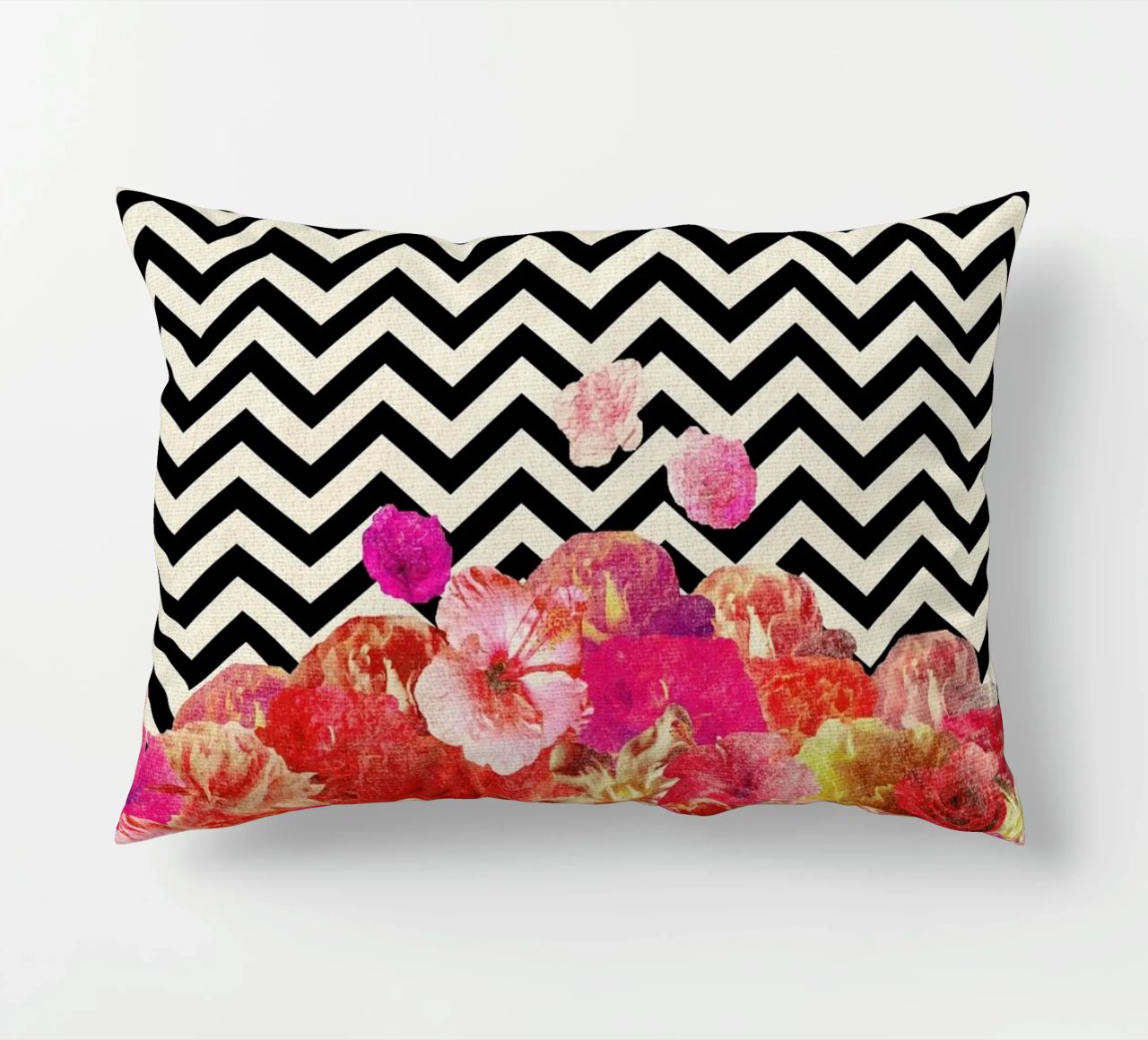 Chevron Flora II decorative cushion by Bianca Green