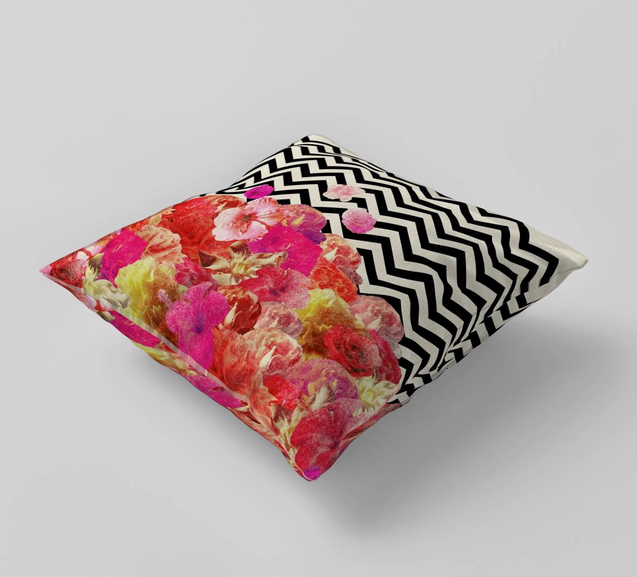Chevron Flora II decorative cushion by Bianca Green