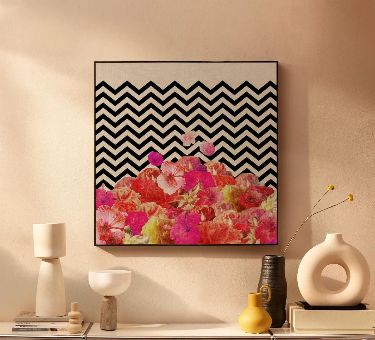 Chevron Flora II plexiglass da Bianca Green