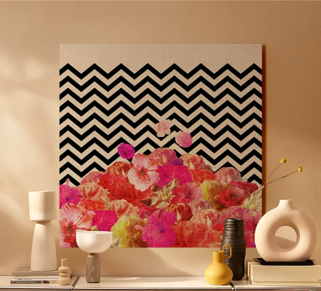 Chevron Flora II plexiglass da Bianca Green