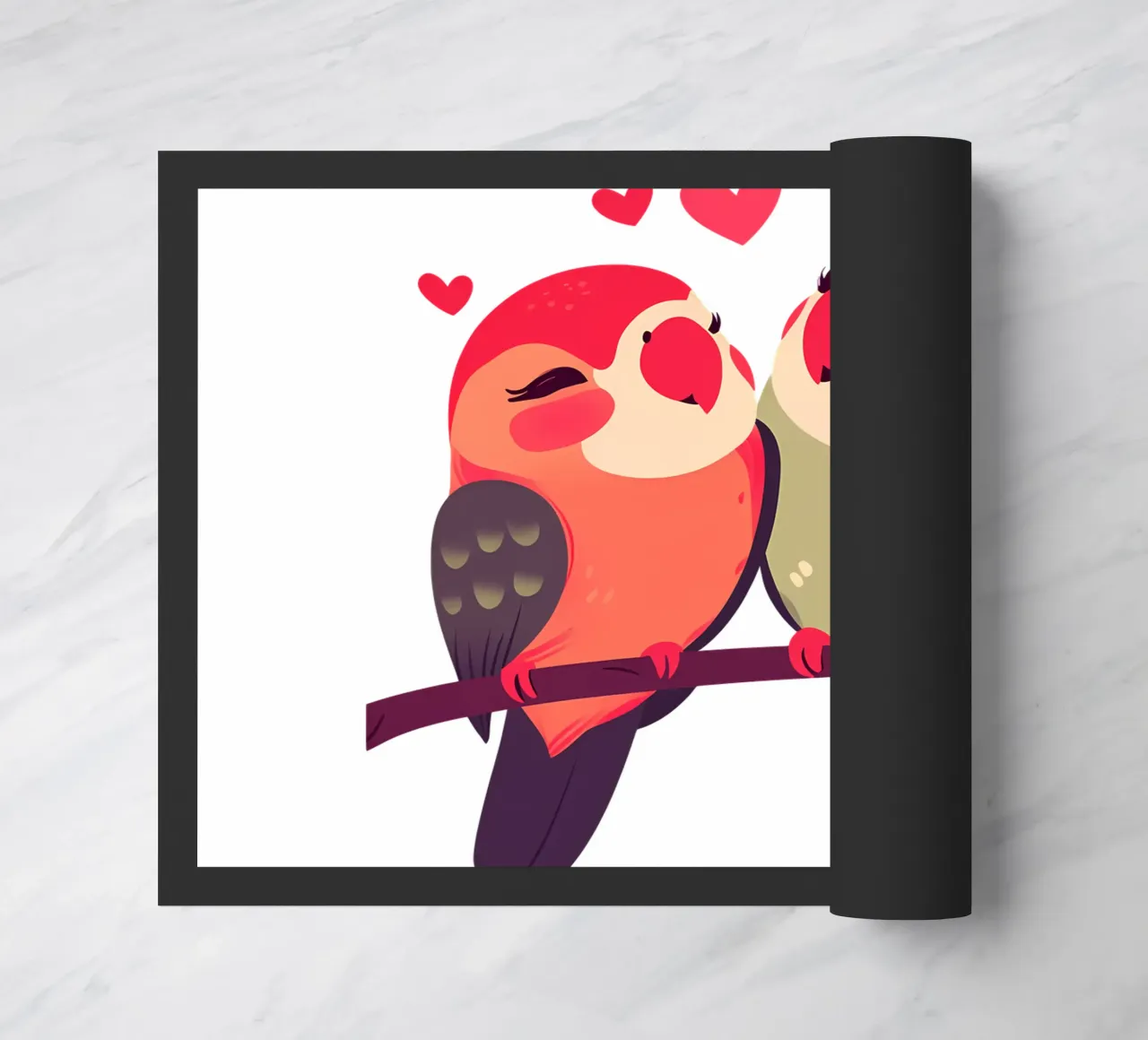 Lovebirds Valentine Trending Now doormat by Urban Life