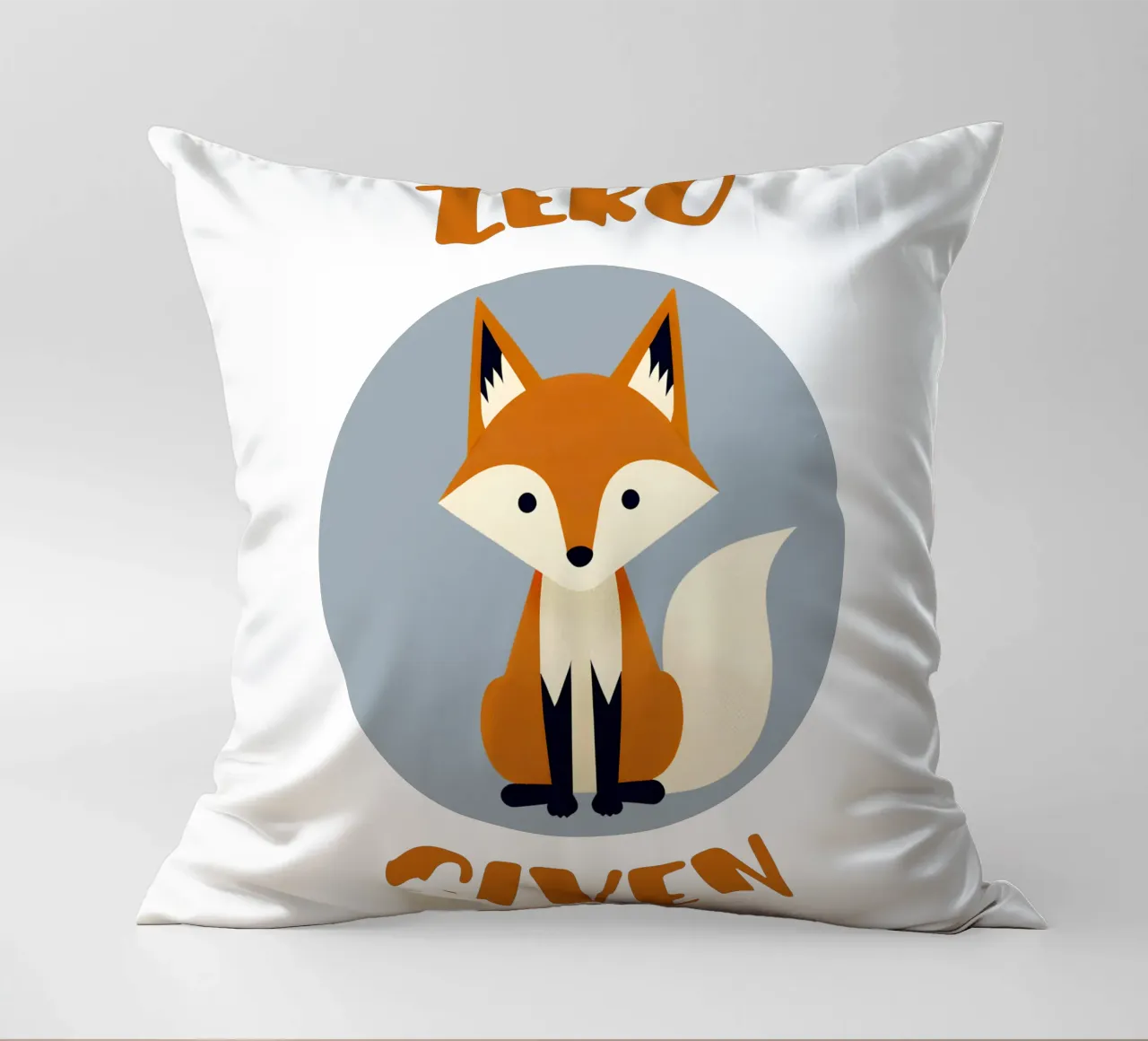 Zero fox given - no fucks funny pun cuscino da Punderful Day
