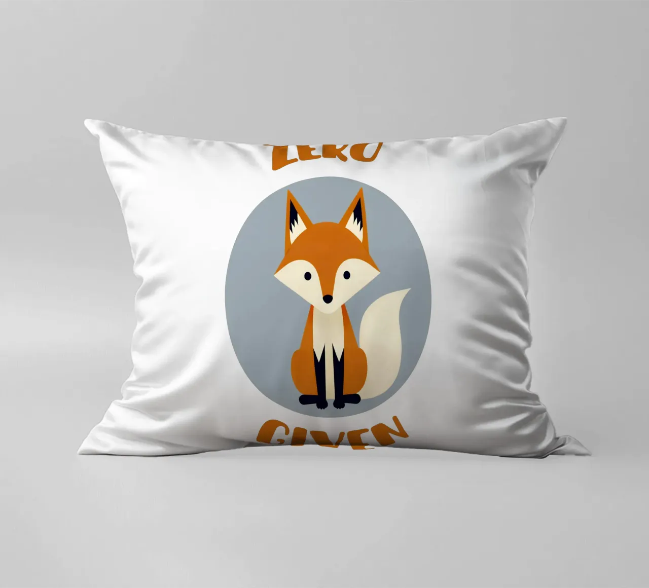 Zero fox given - no fucks funny pun cuscino da Punderful Day