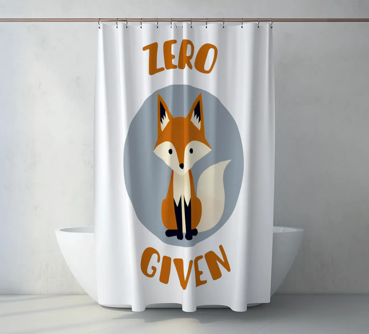 Zero fox given - no fucks funny pun tenda da doccia da Punderful Day