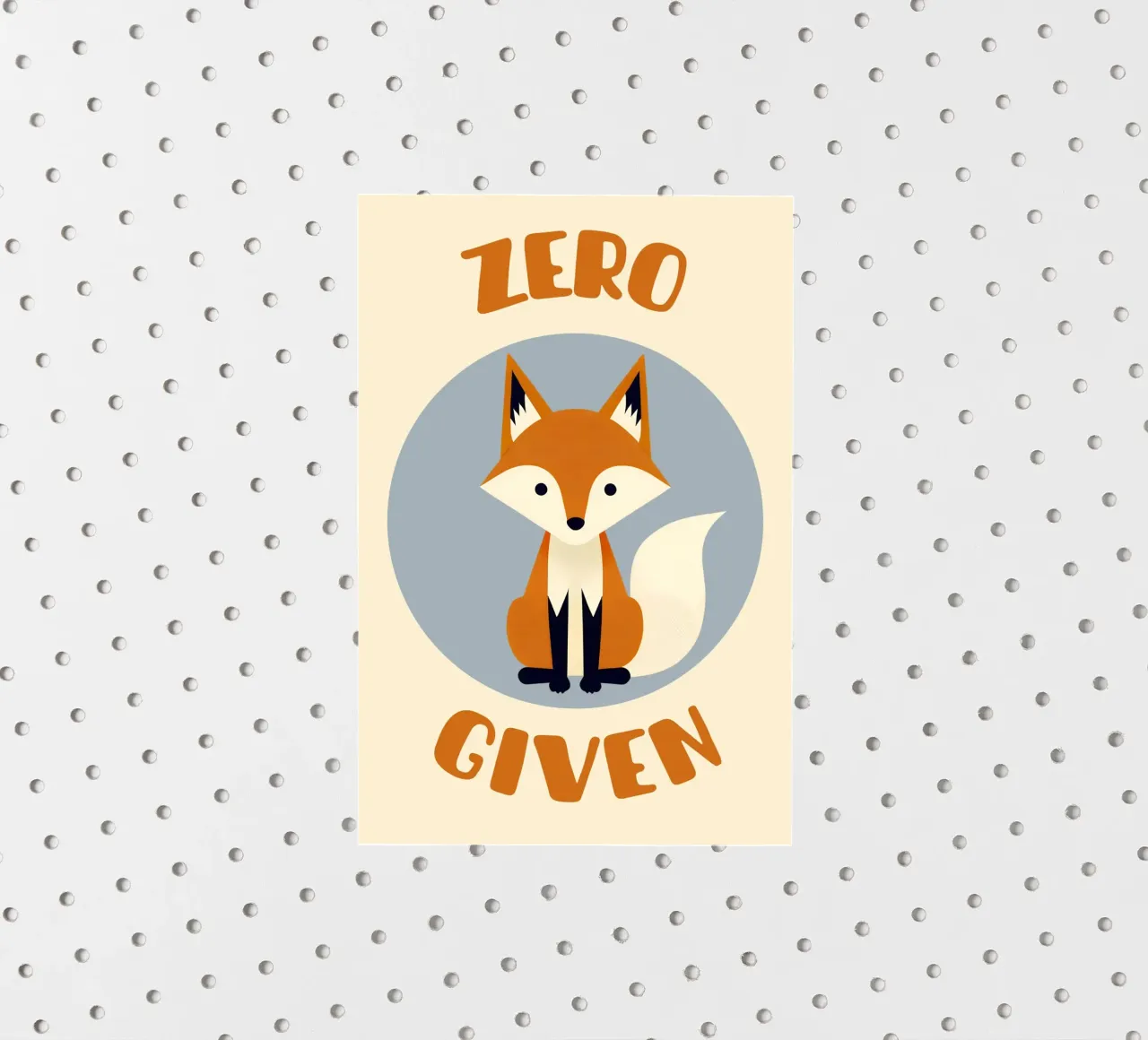 Zero fox given - no fucks funny pun adesivo da Punderful Day