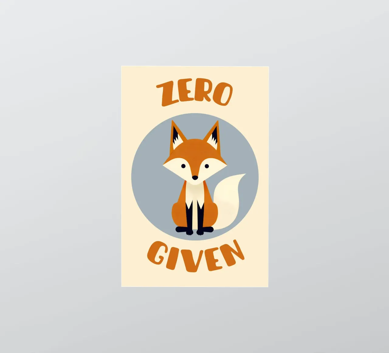 Zero fox given - no fucks funny pun adesivo da Punderful Day