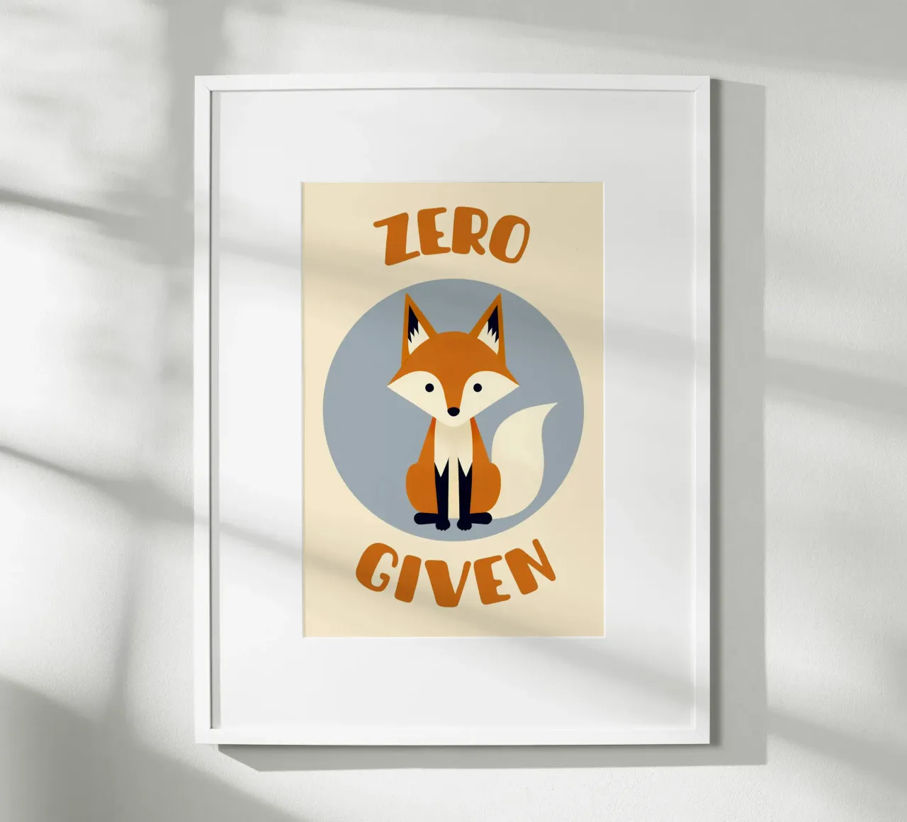 Zero fox given - no fucks funny pun carta hahnemühle da Punderful Day