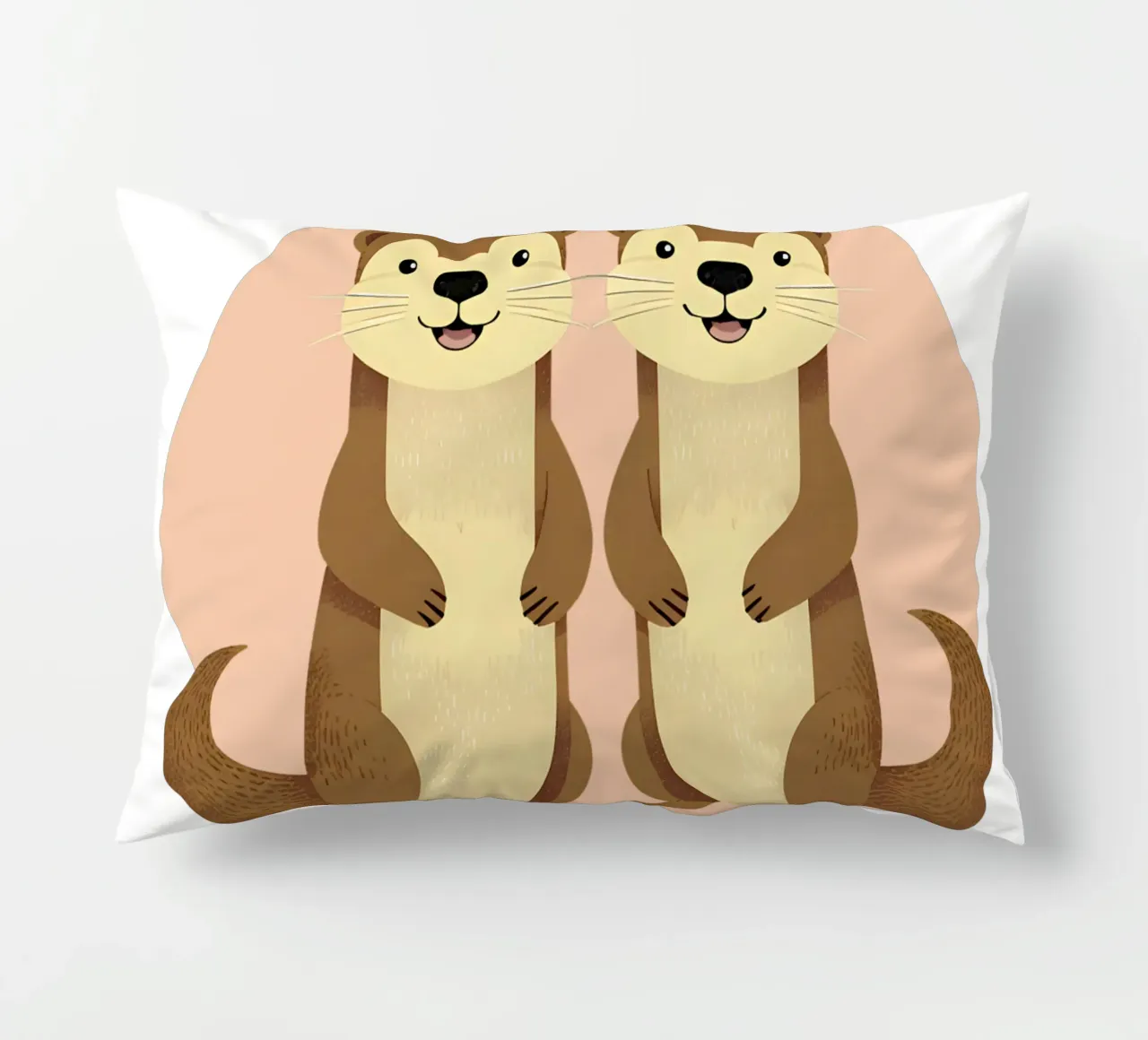Made for each otter - cute & funny romantic animal love pun decorative cushion by Punderful Day