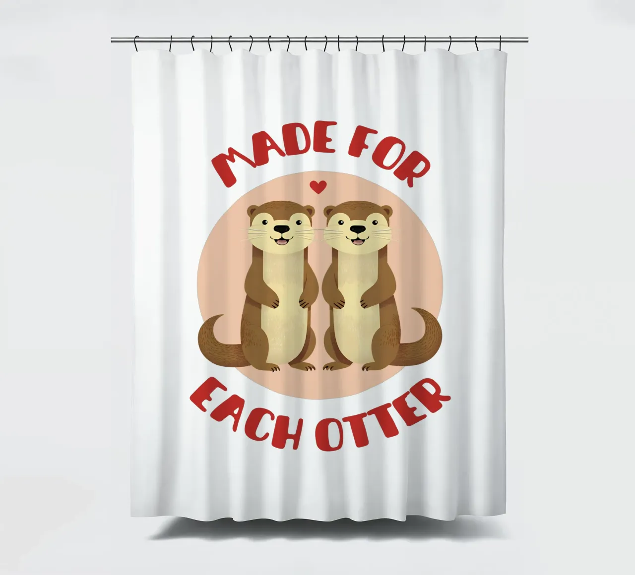 Made for each otter - cute & funny romantic animal love pun shower curtain by Punderful Day