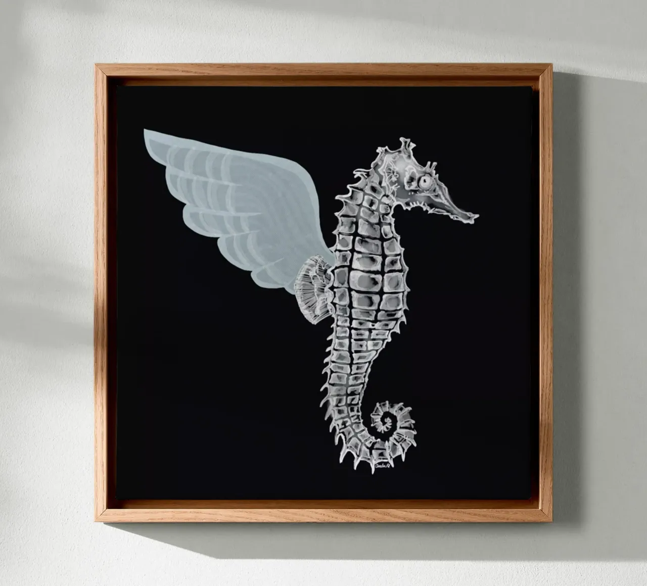 Pegasus canvas met Baklijst van Amalia Restrepo