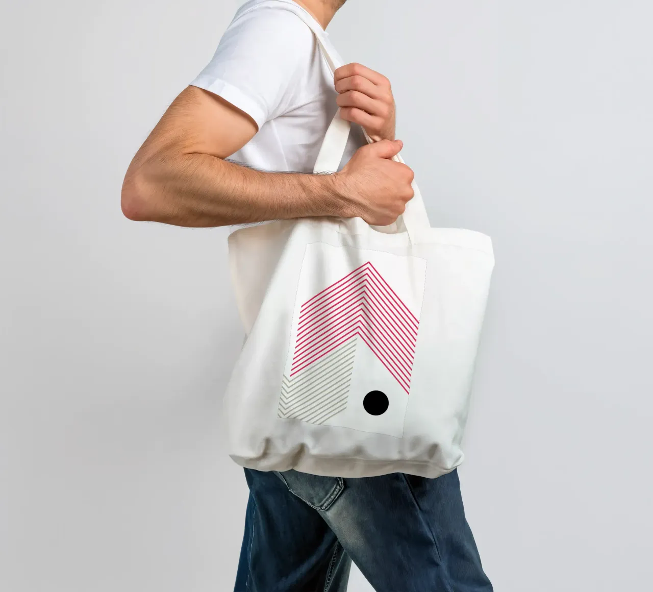 Minimal lines Abstract borsa in juta da KHouse Studio