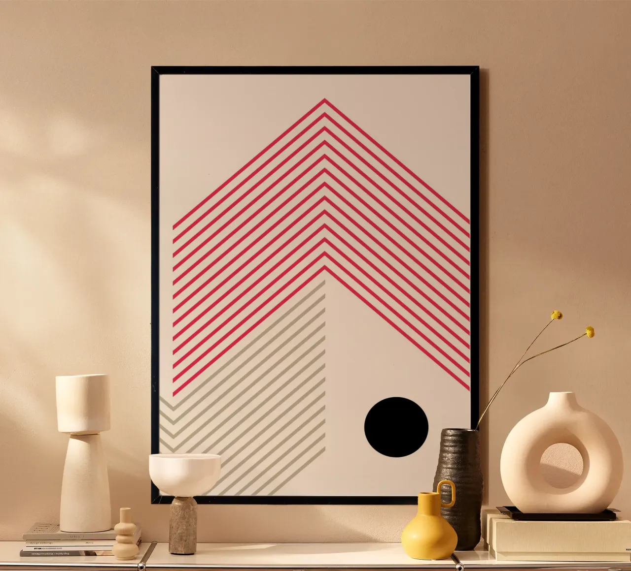 Minimal lines Abstract hahnemühle by KHouse Studio