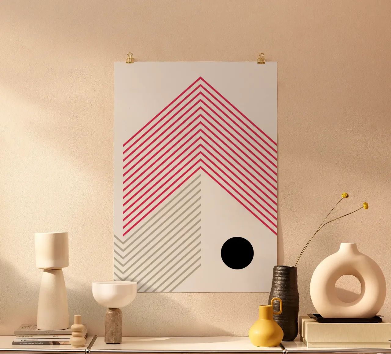 Minimal lines Abstract hahnemühle by KHouse Studio