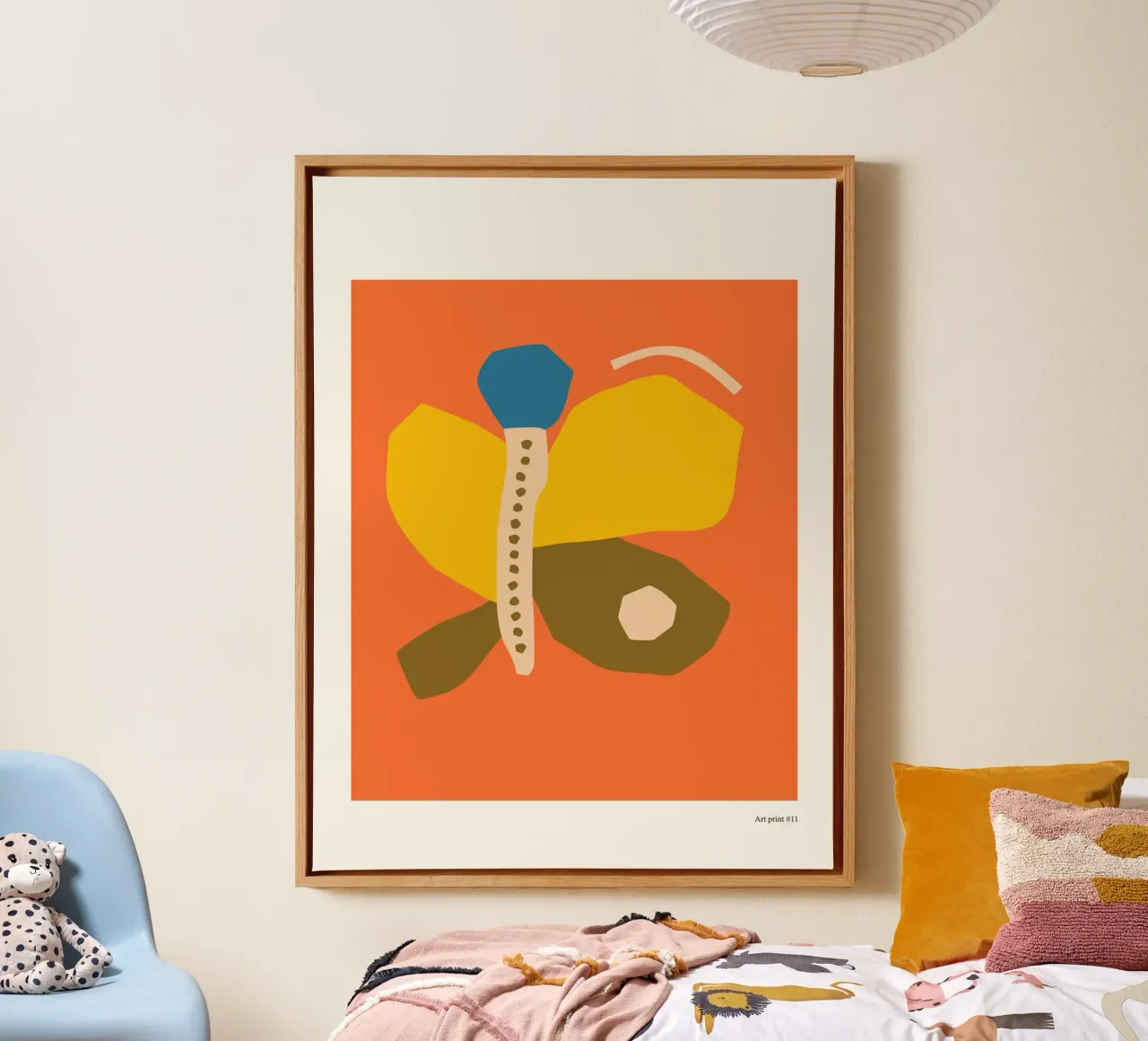 Color Flow No 48 canvas met Baklijst van treechild