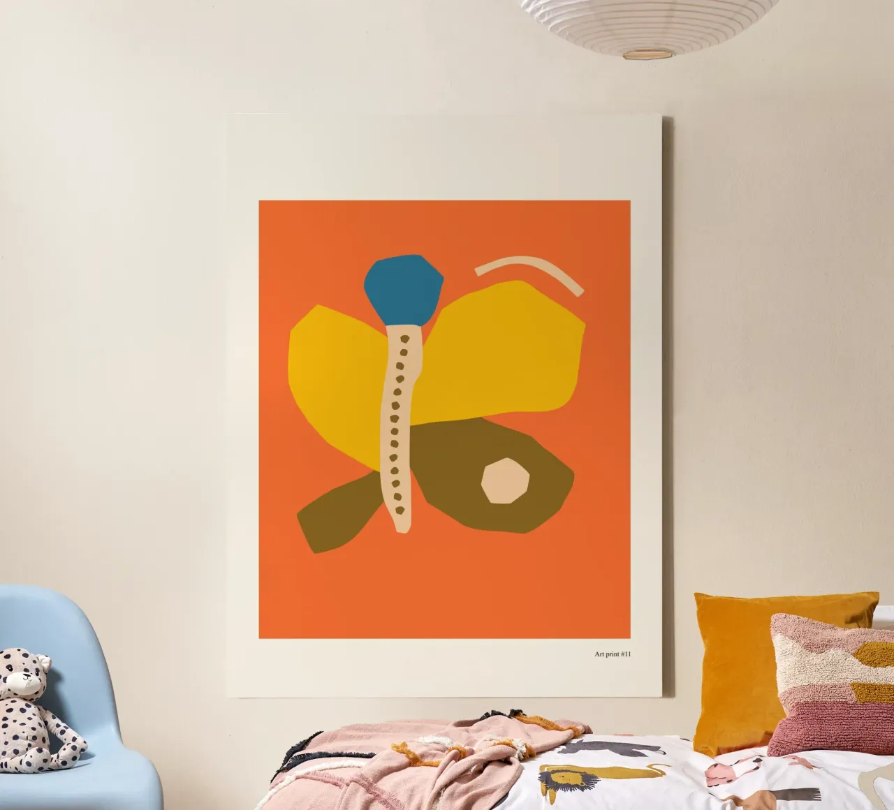 Color Flow No 48 canvas met Baklijst van treechild