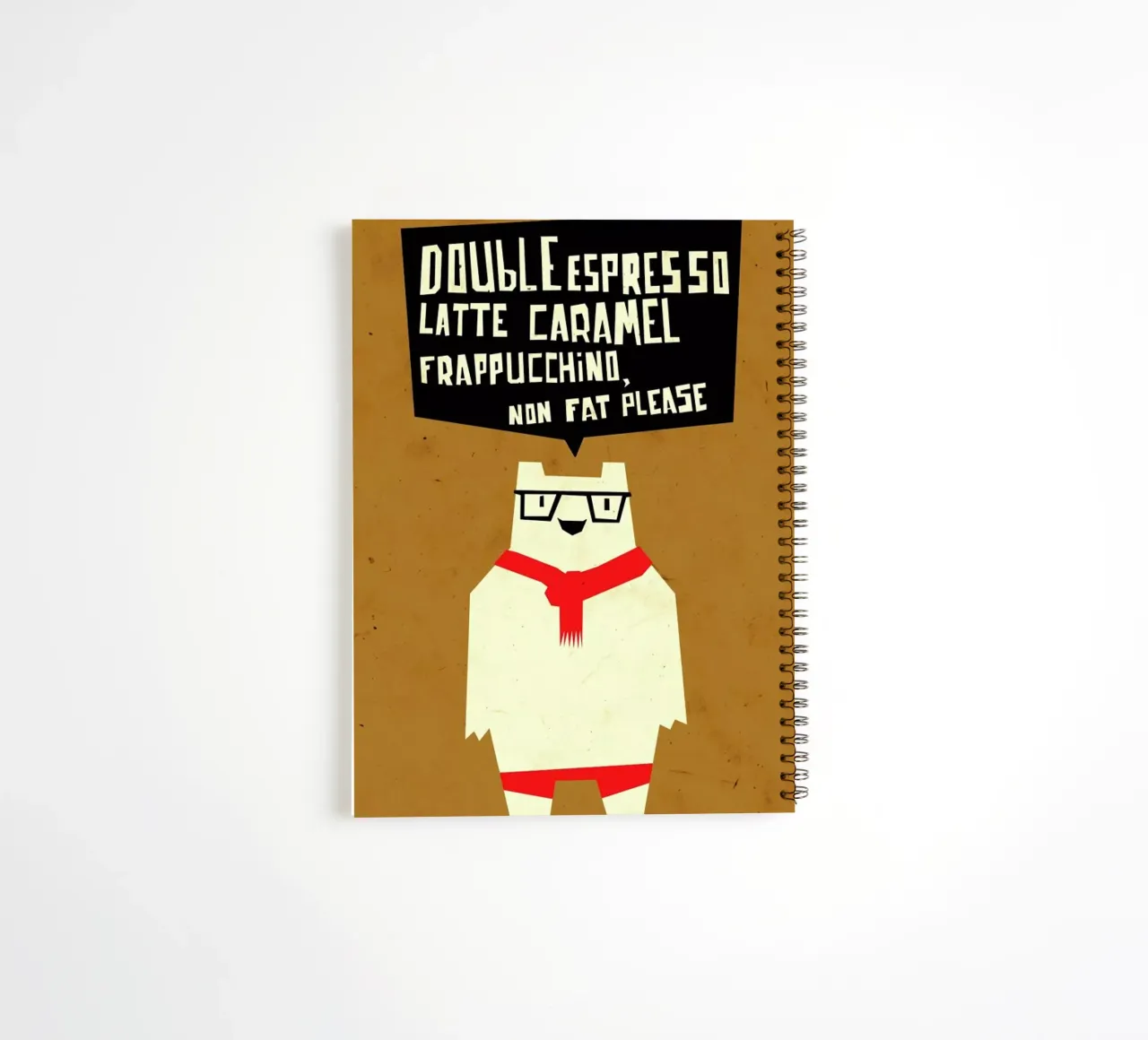 Yeti wants coffee spiral notebook by Yetiland
