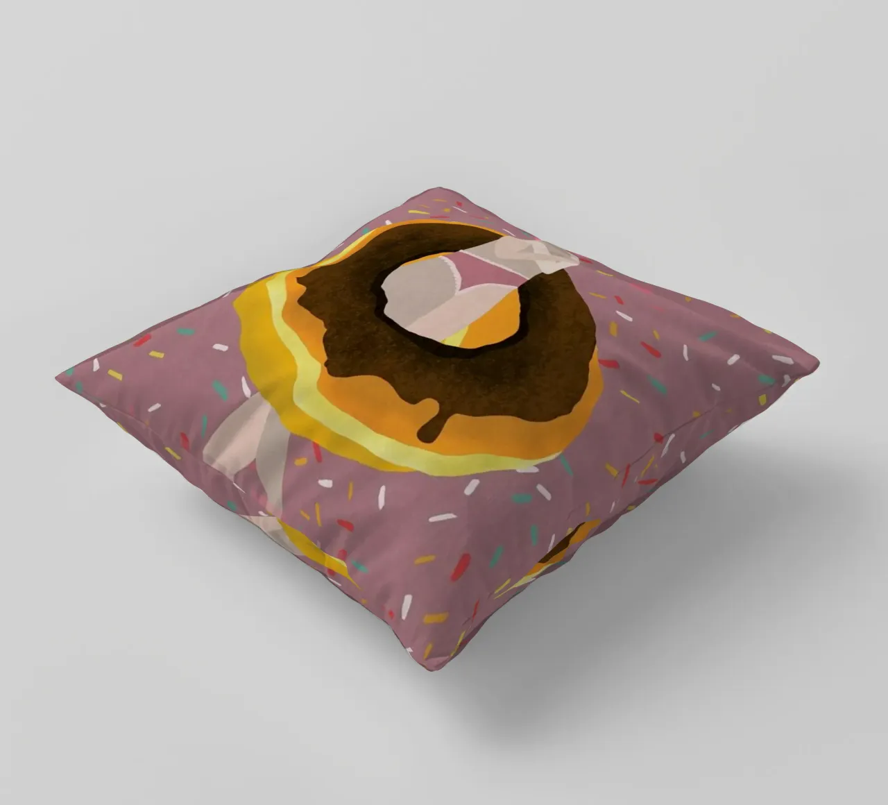 To Eat or Not to Eat decorative cushion by Amalia Restrepo