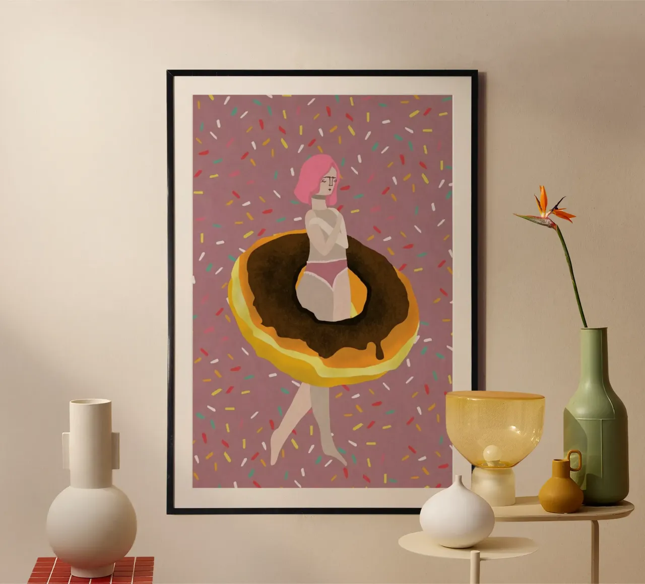 To Eat or Not to Eat poster con telaio in plastica da Amalia Restrepo
