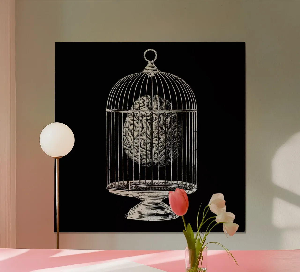 Free My Mind poster con telaio in legno da Tobe Fonseca