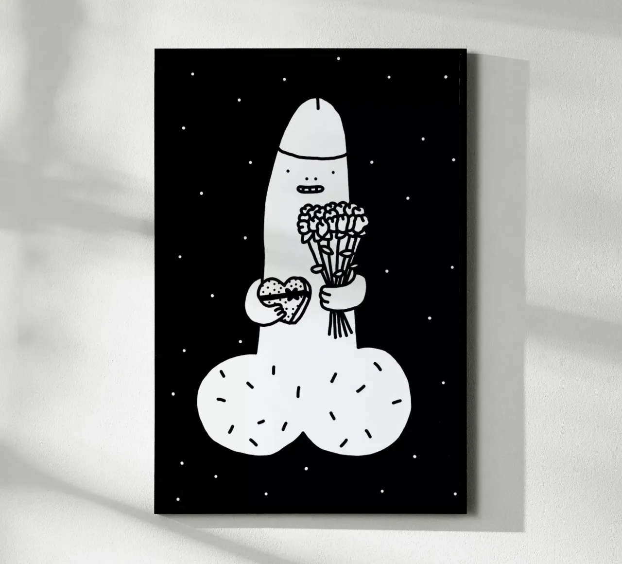 I Love You I poster con telaio in alluminio da Herzette