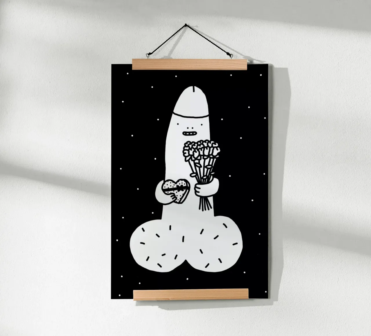 I Love You I poster con telaio in alluminio da Herzette