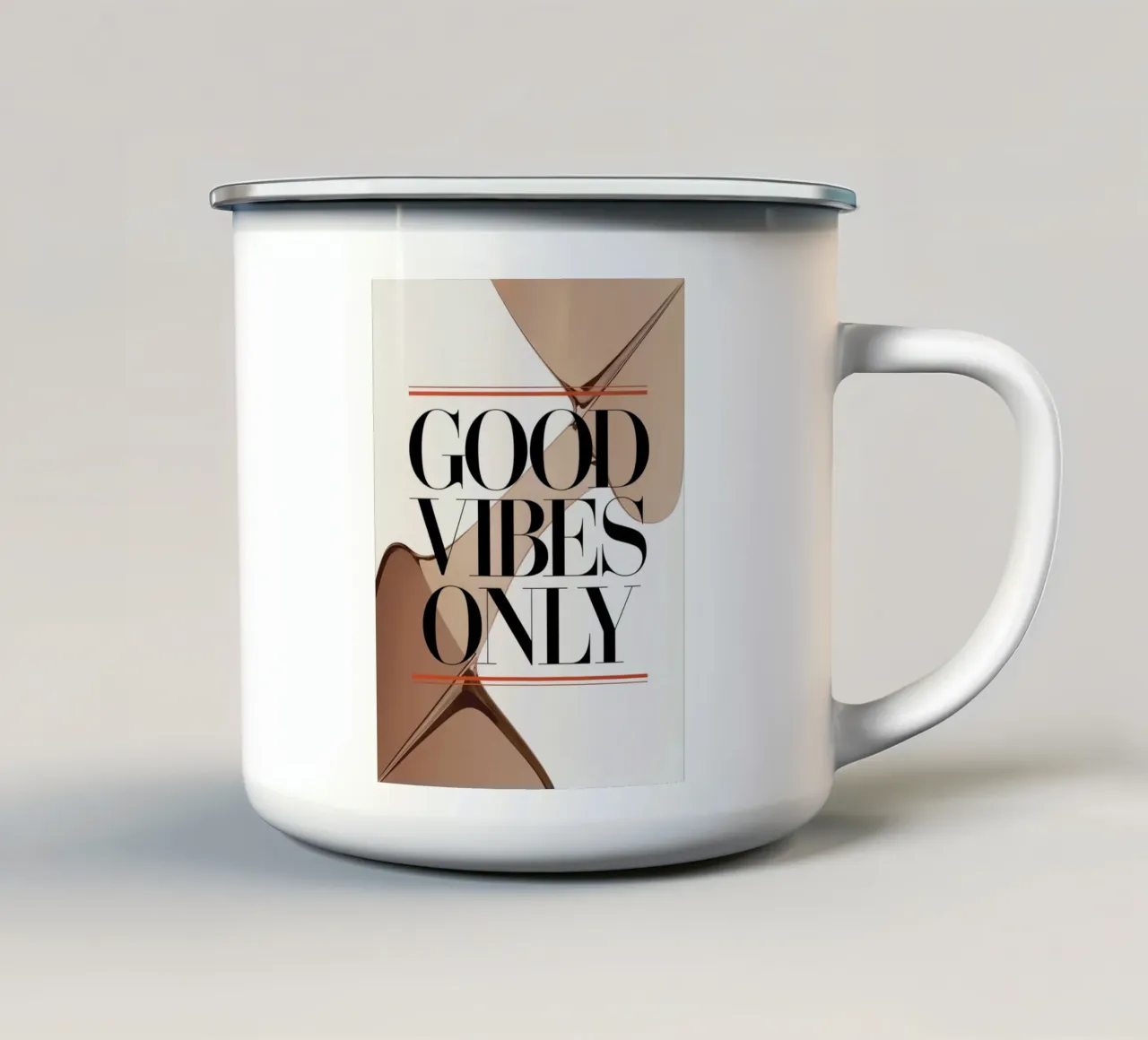 Solo buone vibrazioni tazza in smalto da logic