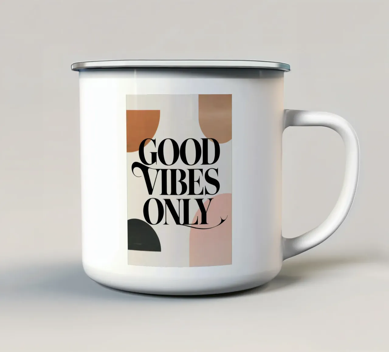 Nur gute Vibes Emaille Tasse von logic