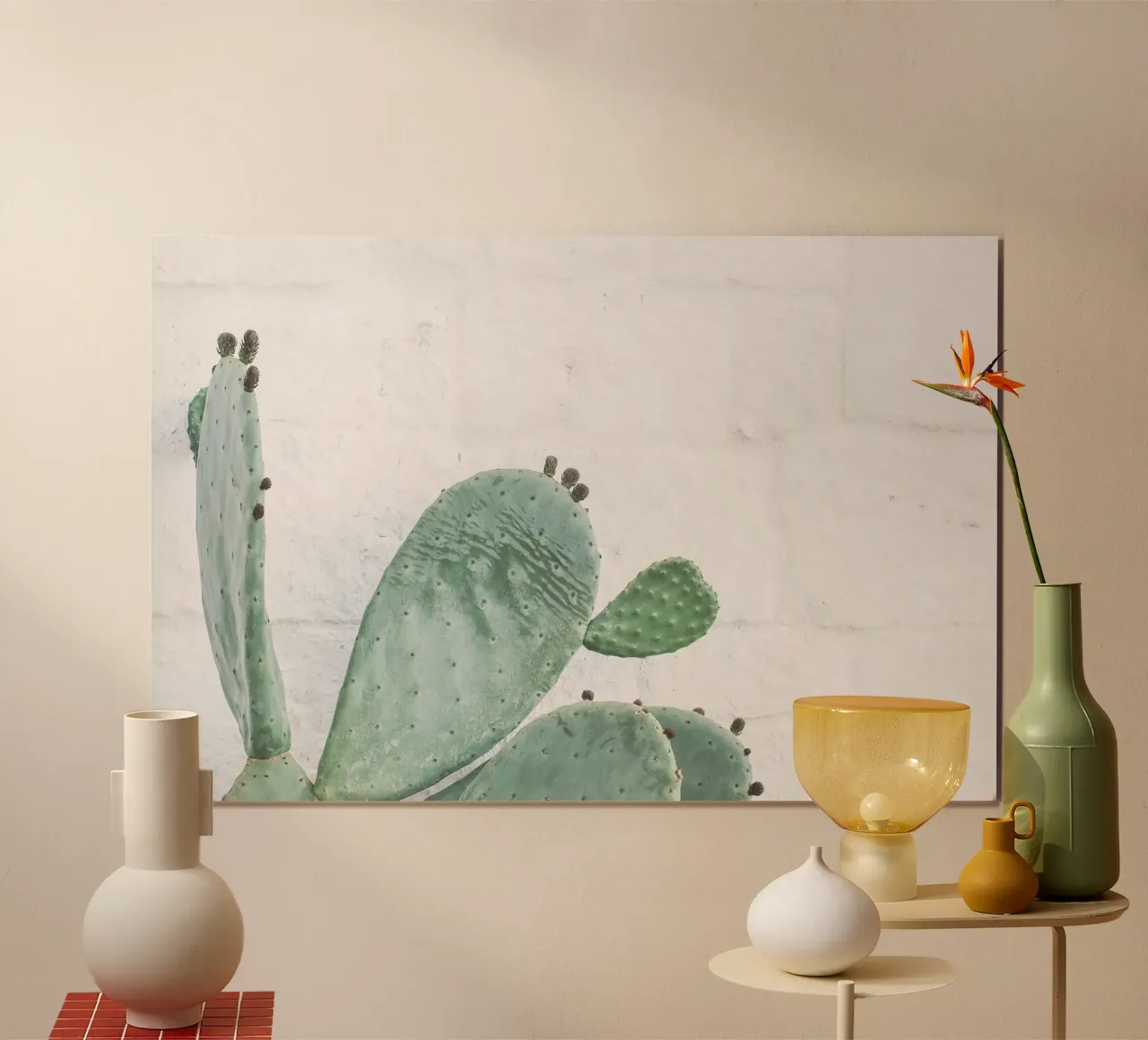 Puglia, Italia I Cactus Ali d'angelo Selvaticità boema poster con telaio in alluminio da Julie Travel Photography