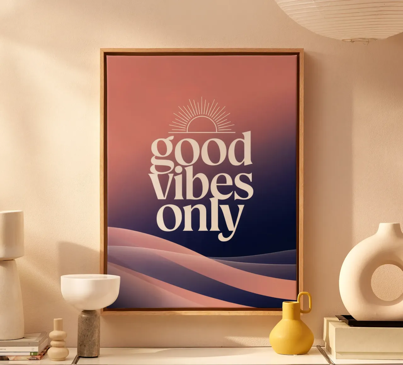 Good Vibes Only canvas with Floater frame by logic